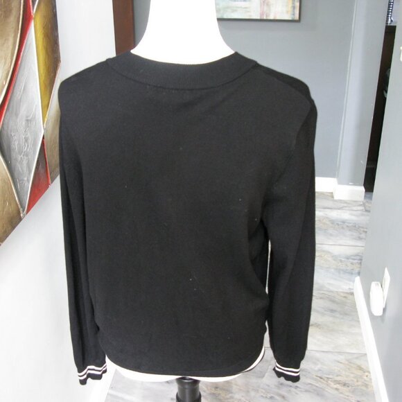 My Michelle Black Zip Front Cardigan Sweater Size Large - Picture 5 of 6